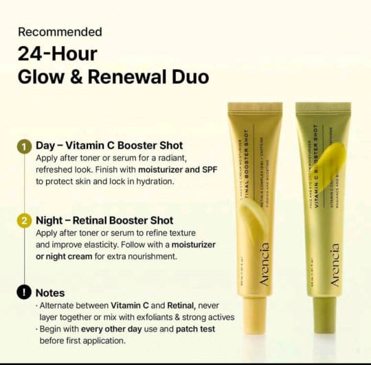 Arencia Vitamin C Booster Shot Cream | Brightening, Hydrating & Glow Moisturizer (30ml)