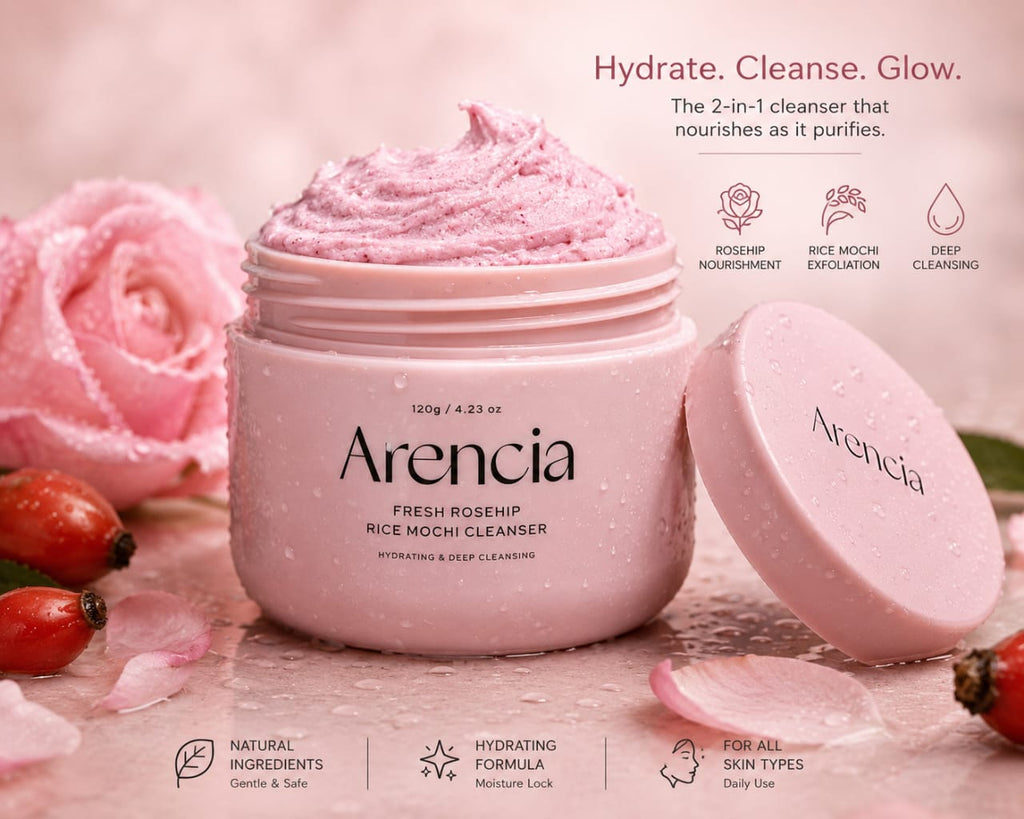 Arencia Fresh Green Rice Mochi Cleanser | Deep Cleansing & Hydrating Facial Cleanser (120g)