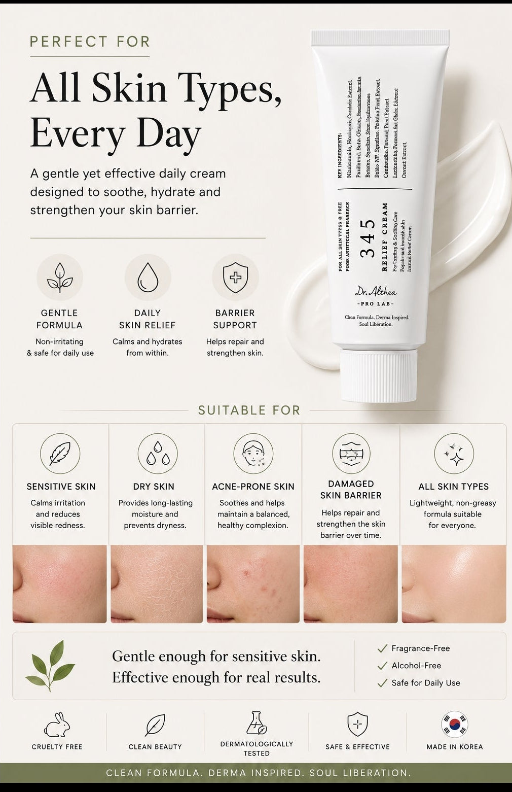 Dr. Althea 345 Relief Cream | Barrier Repair & Daily Moisturizer (50ml)